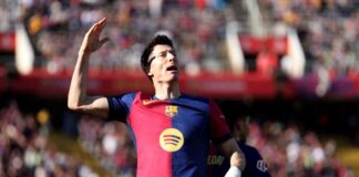 Robert Lewandowski Starts | 4-2-3-1 FC Barcelona Predicted Lineup Against Atletico Madrid Robert Lewandowski of FC Barcelona