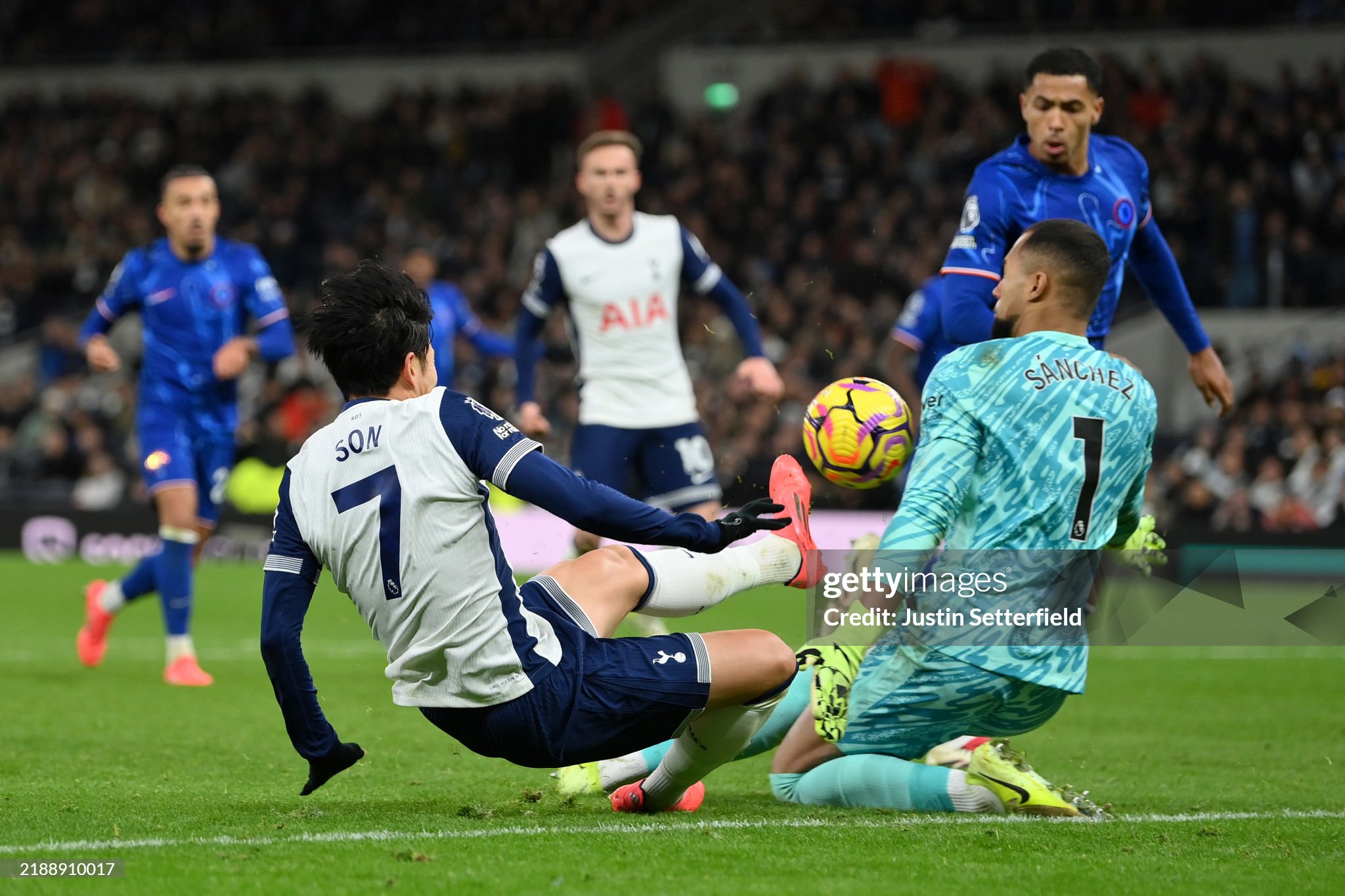 Tottenham skipper Son in action against Chelsea