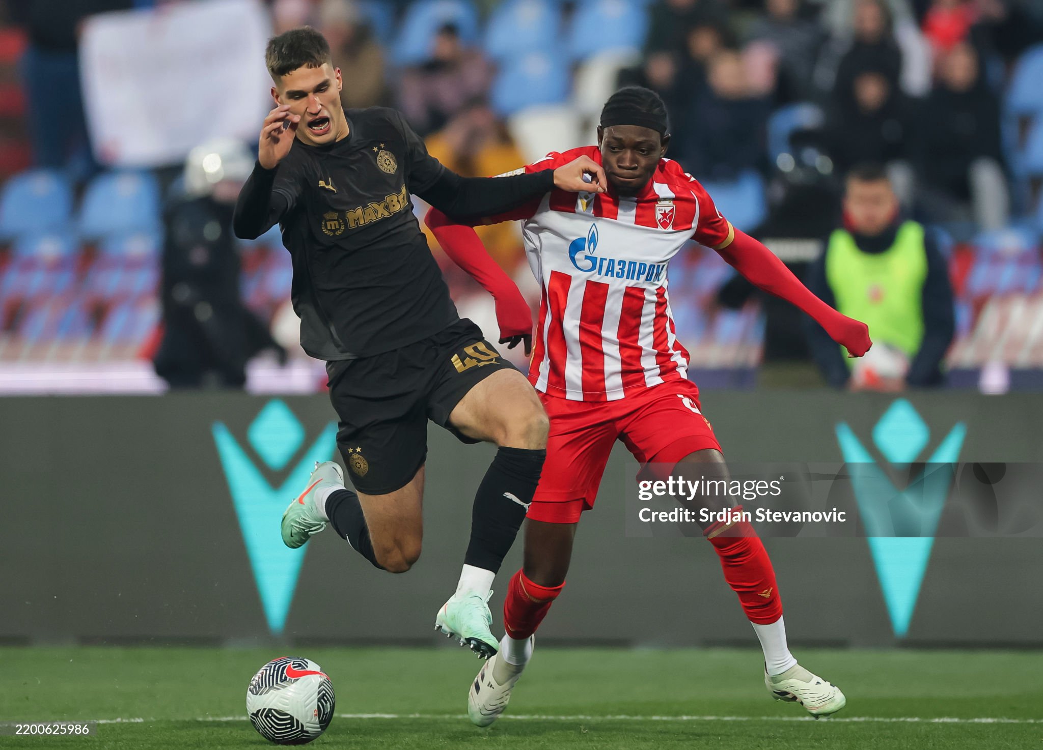 Rangers target Ebenezer Annan in action against Partizan