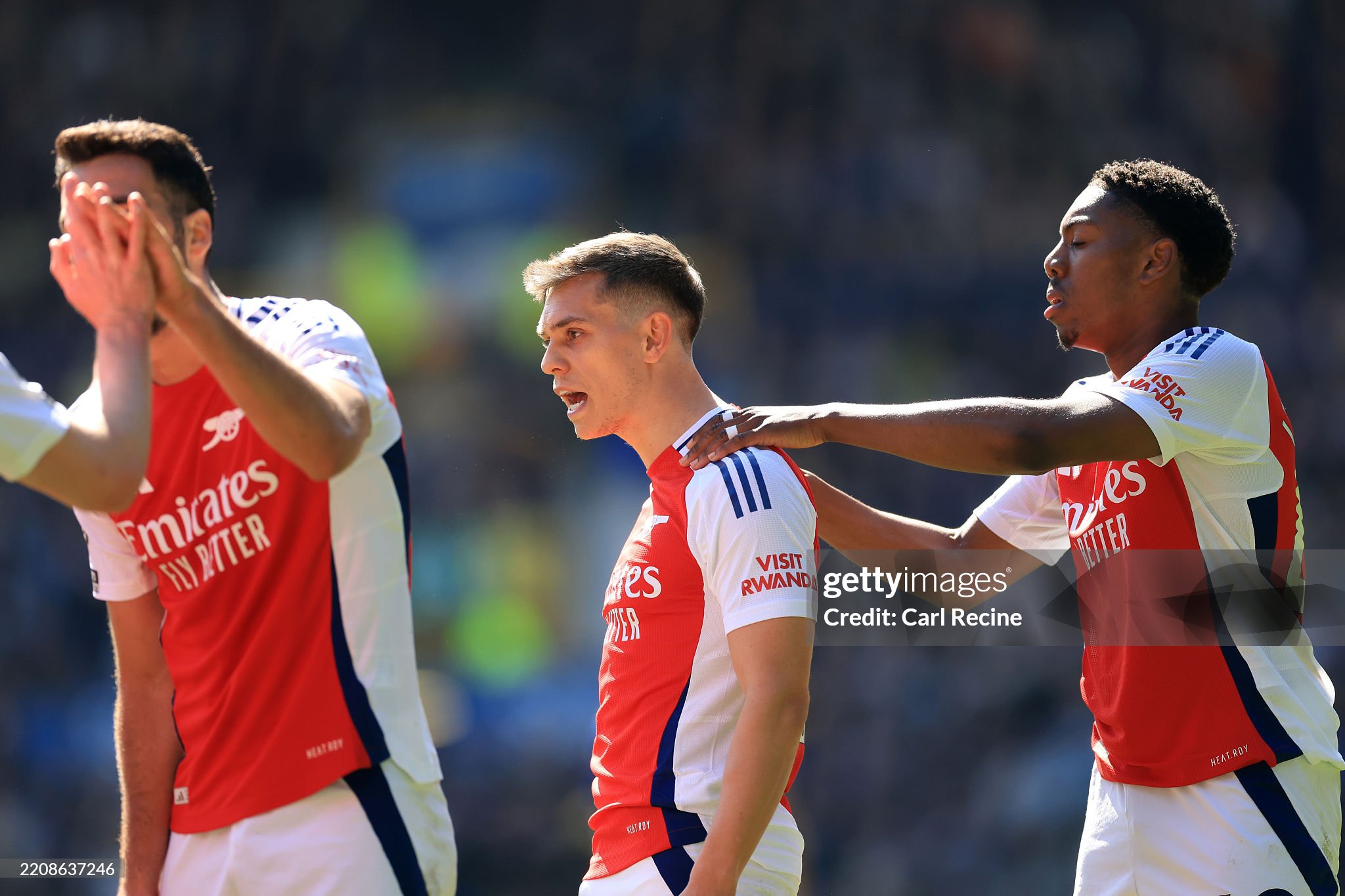 Arsenal forward Leandro Trossard celebrates his goal