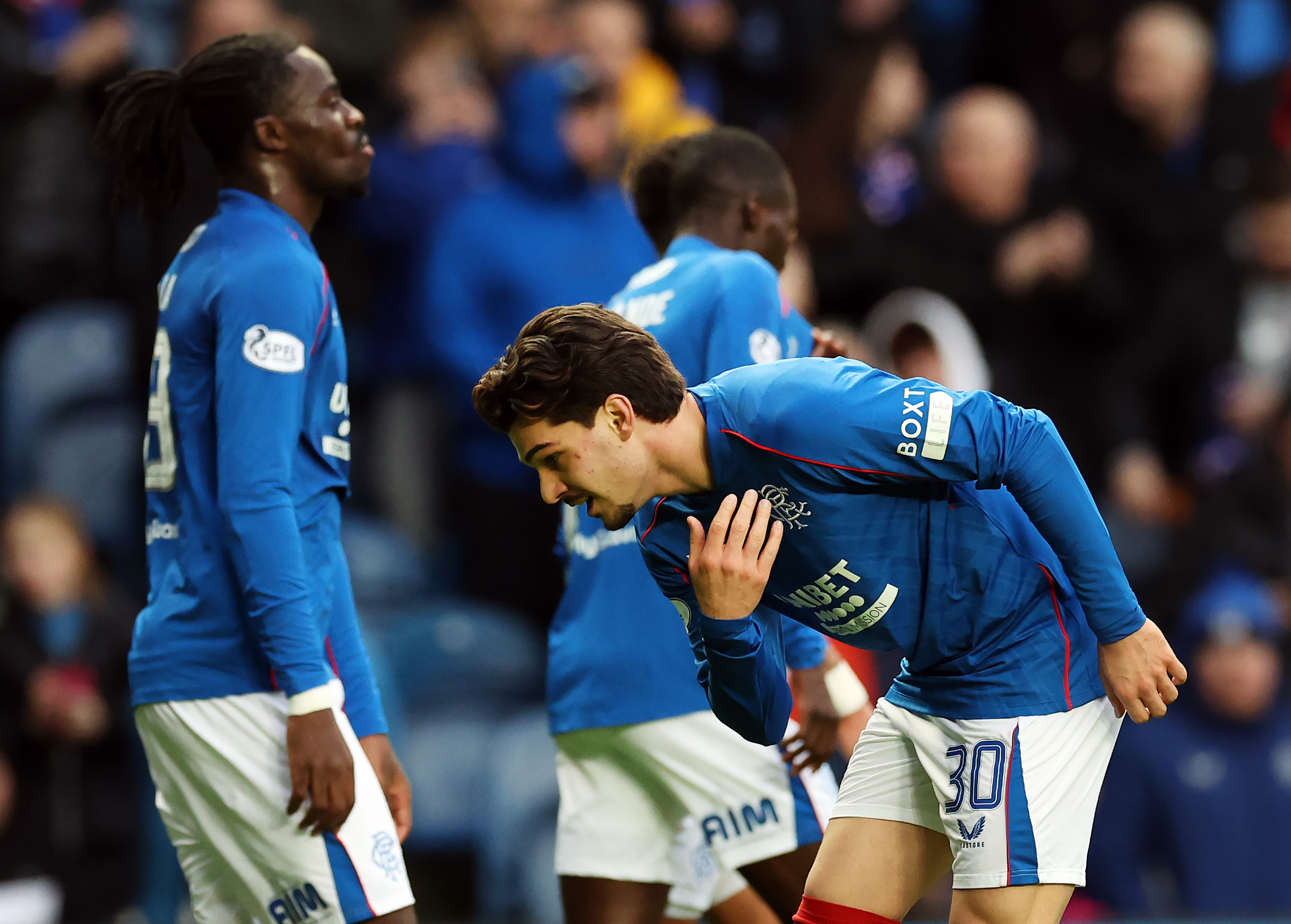 Rangers attacker Ianis Hagi celebrates a goal
