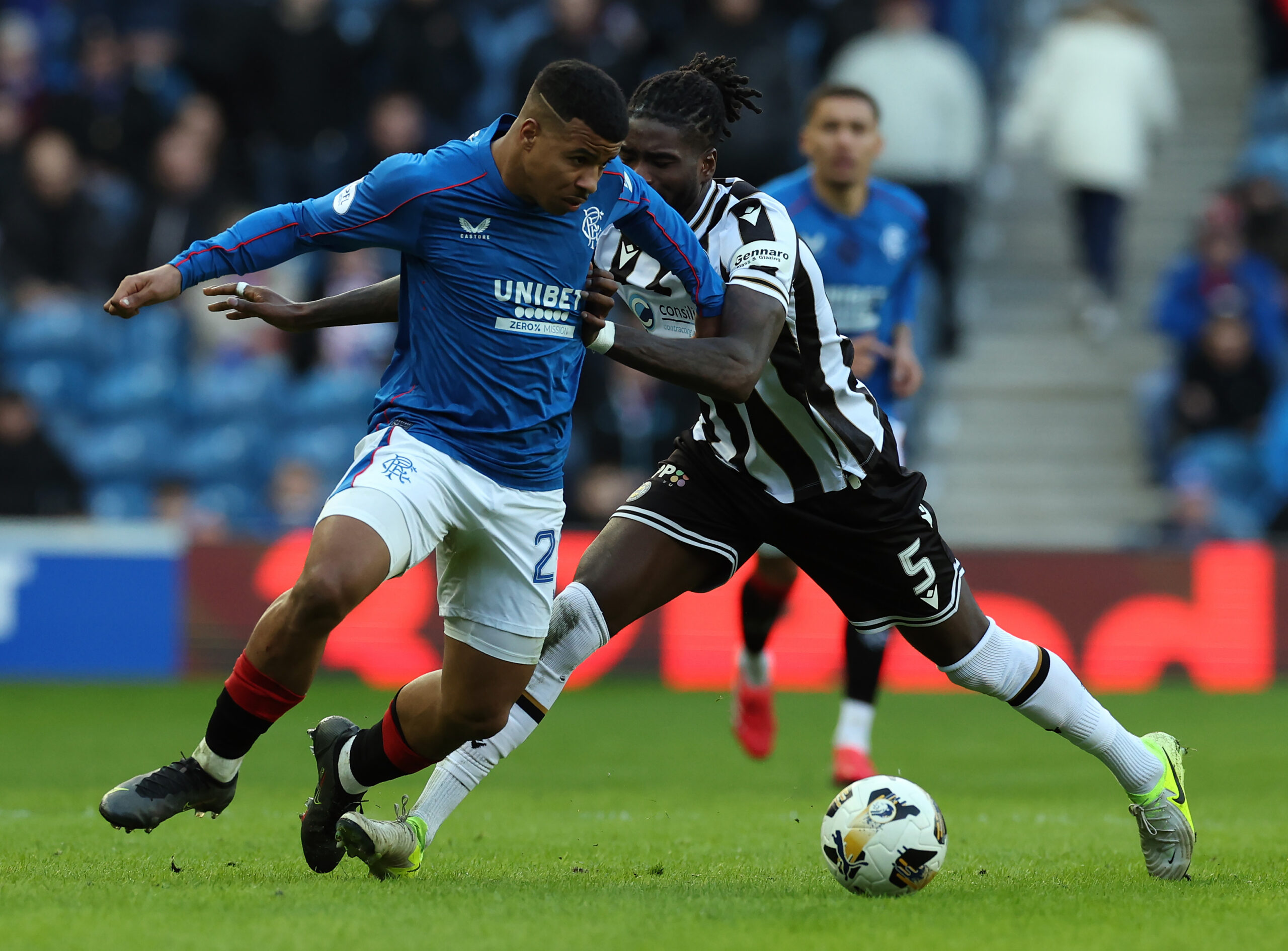 Rangers attacker Igamane in action against St Mirren