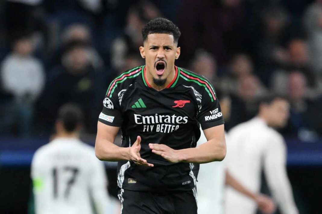 real-madrid-cf-v-arsenal-fc-uefa-champions-league-2024-25-quarter-final-second-leg (1) William Saliba linked with Real Madrid