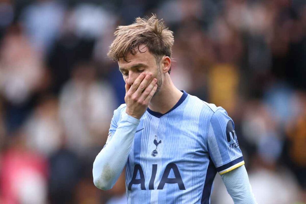 wolverhampton-wanderers-fc-v-tottenham-hotspur-fc-premier-league (1) James Maddison of Tottenham