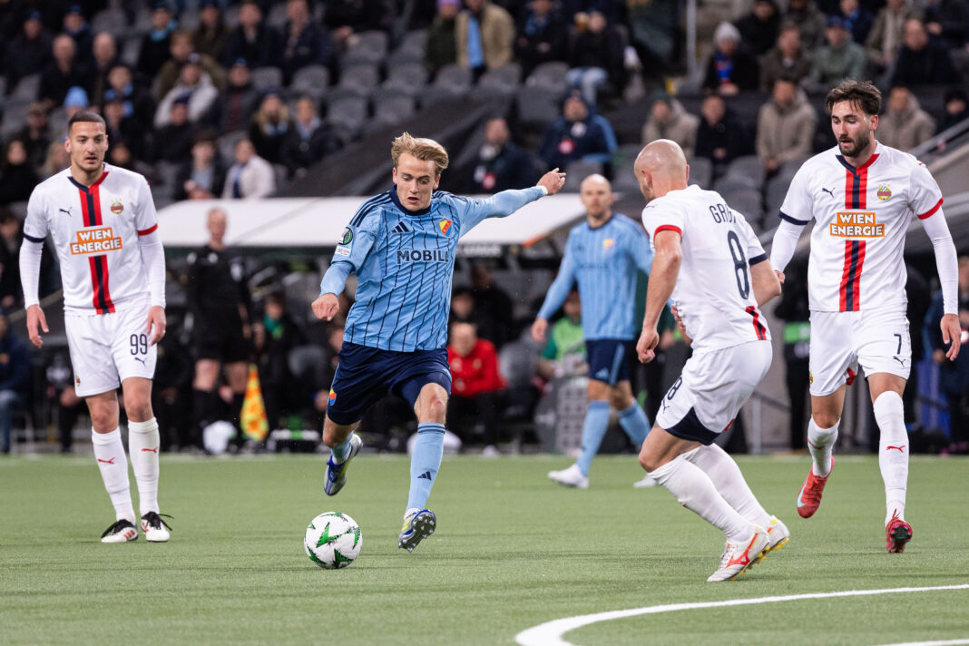 Djurgarden v SK Rapid - UEFA Conference League 2024/25 Quarter Final First Leg Rangers target Oskar Fallenius