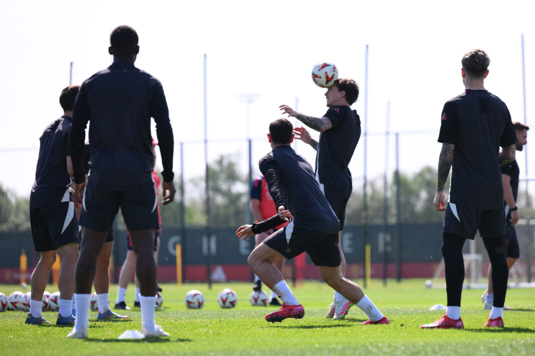 Manchester United Training Session And Press Conference - UEFA Europa League 2024/25 Semi Final First Leg Manchester United