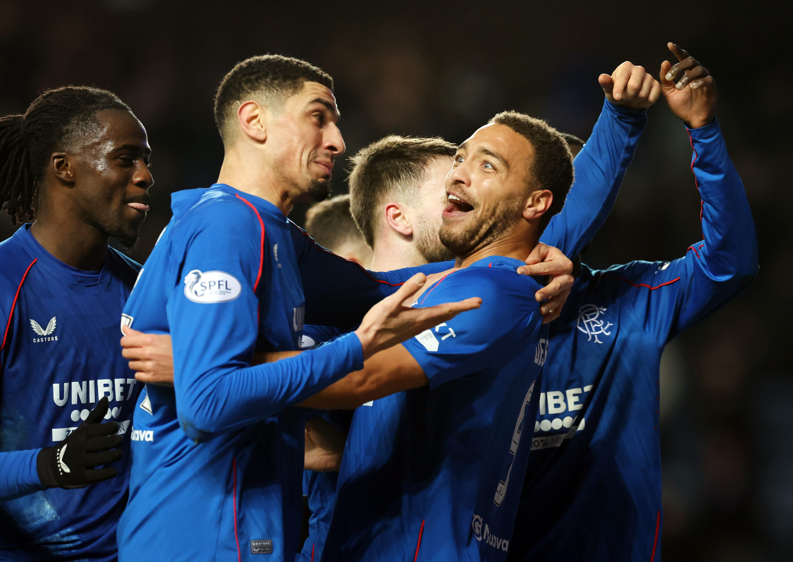 Rangers forward Dessers celebrates his goal against Aberdeen