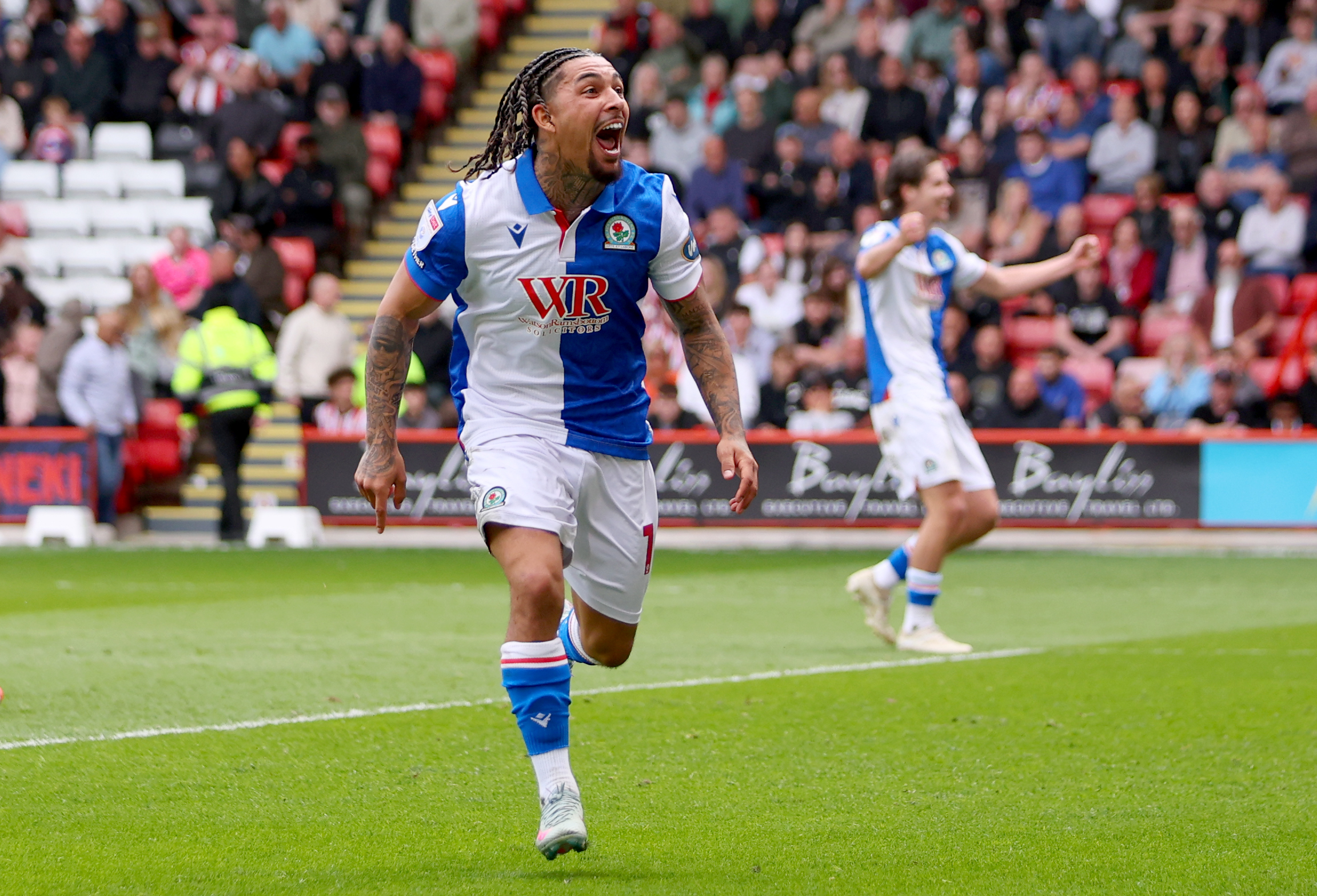 Celtic target Dolan celebrates his Blackburn goal