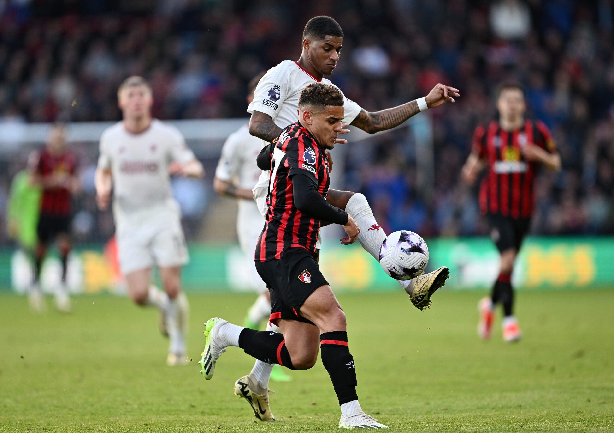 Rangers target Aarons in action against Manchester United