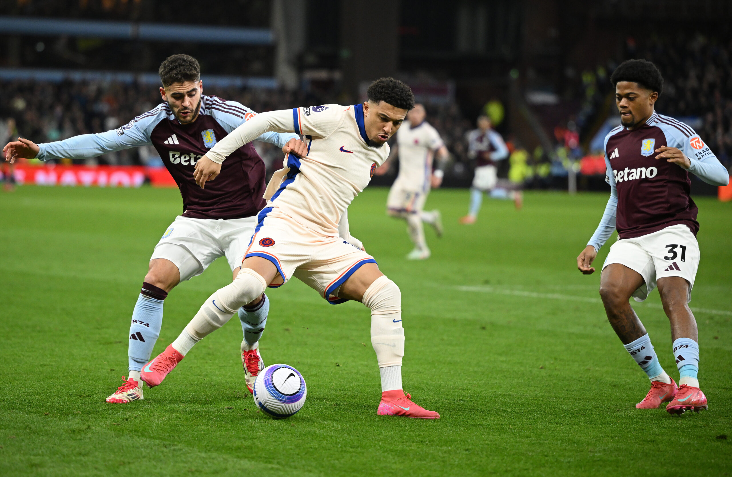 Aston Villa target Jadon sancho in action for Chelsea