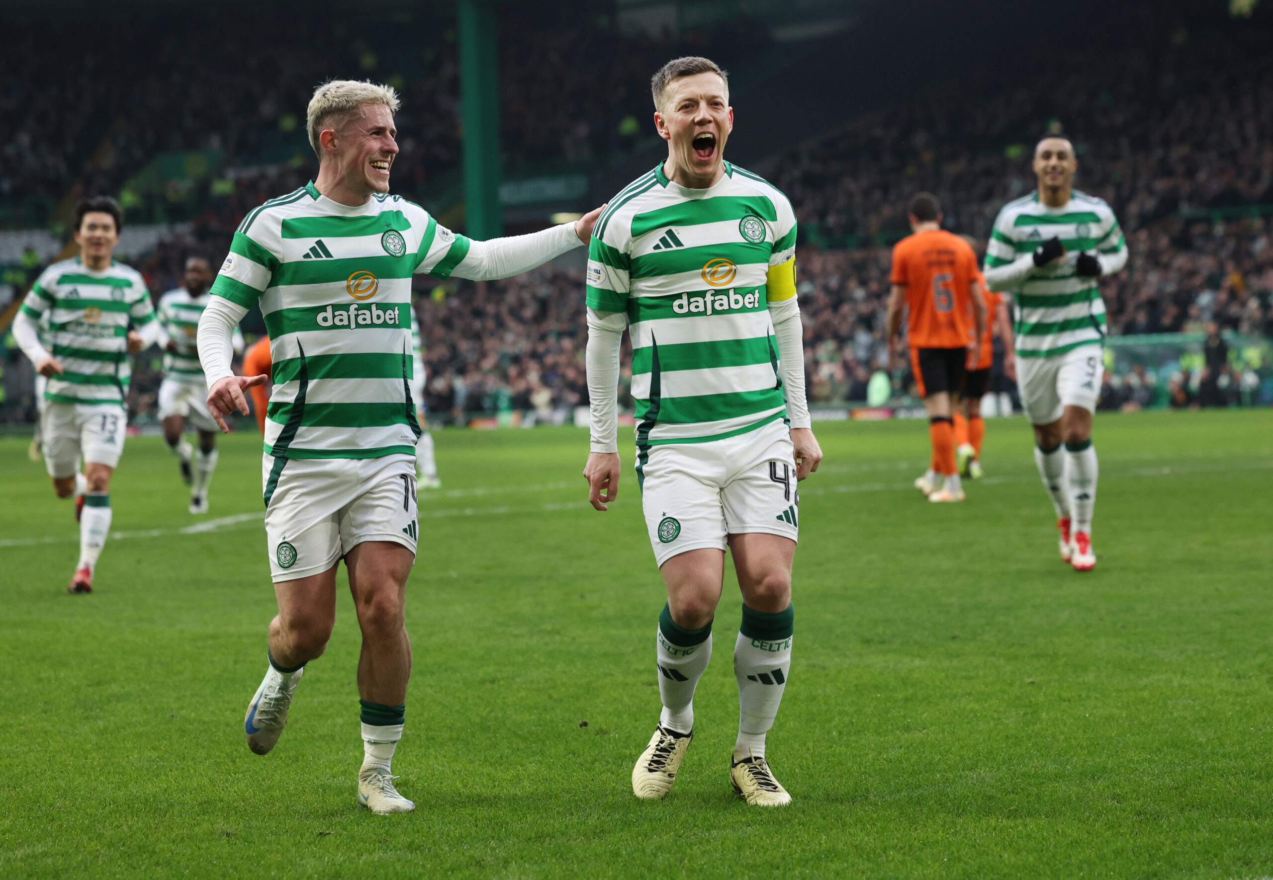 Celtic skipper McGregor celebrates a goal