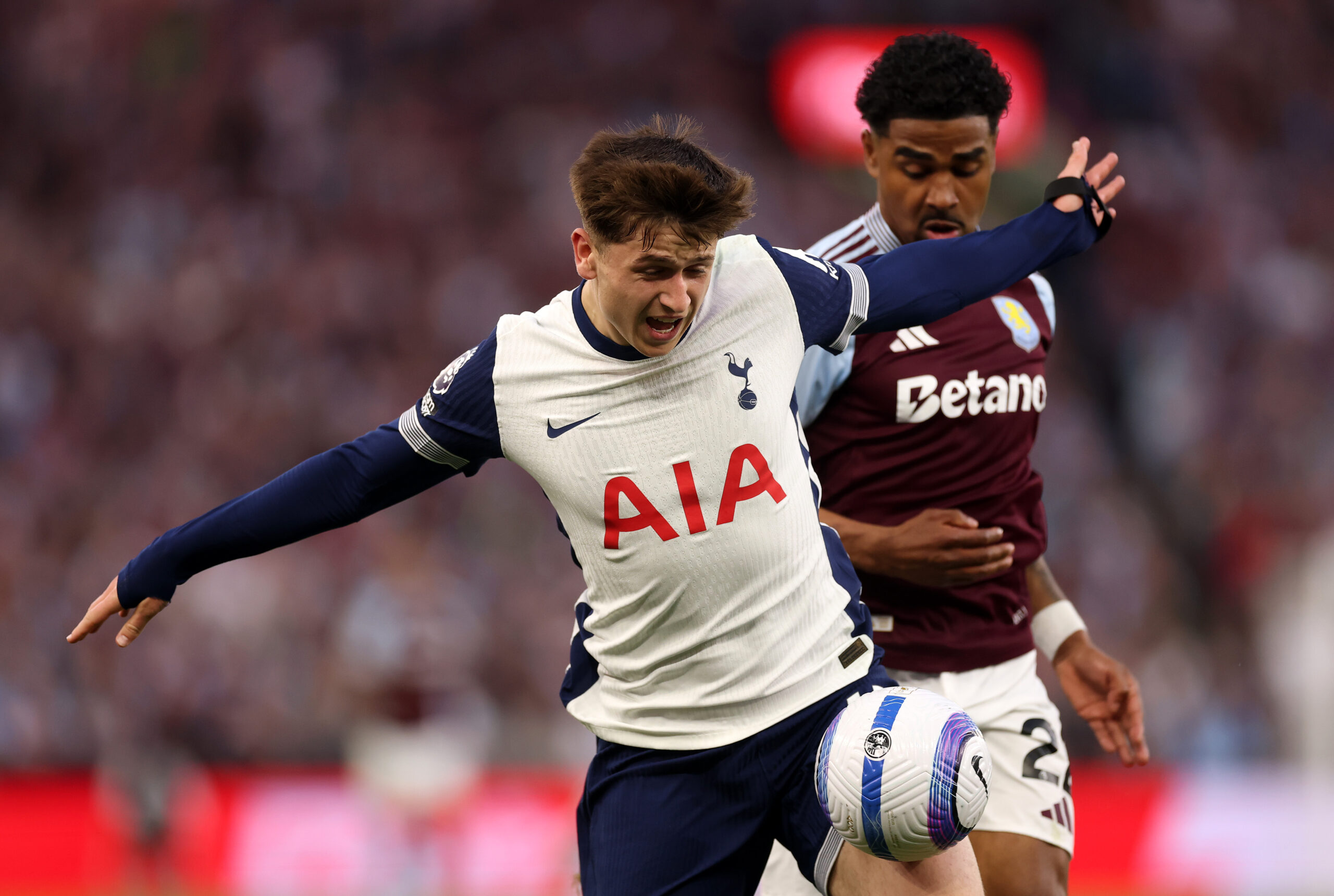 Rangers target Moore in action against Aston Villa