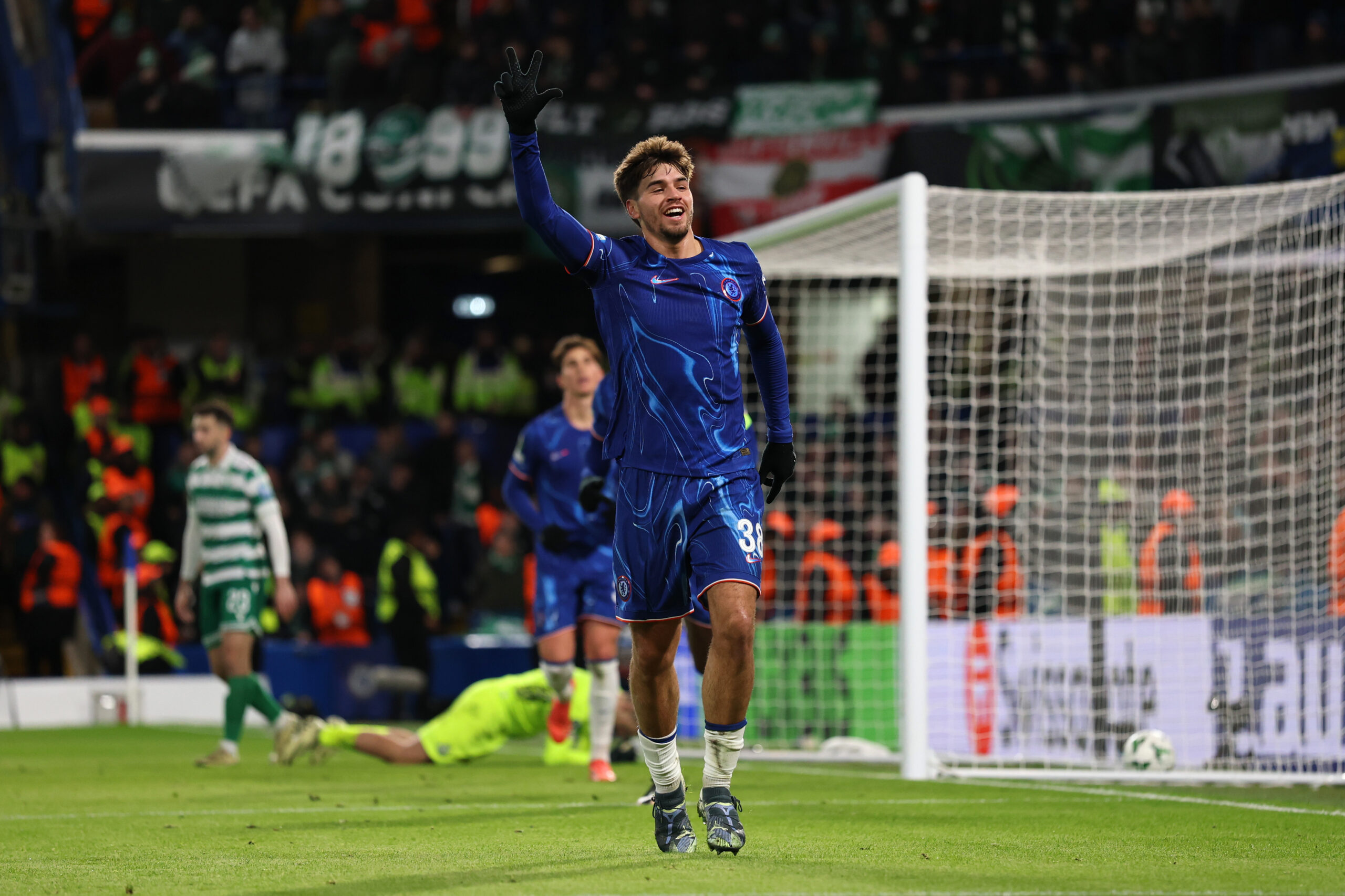 Sunderland target Marc Guiu celebrates his goal for Chelsea
