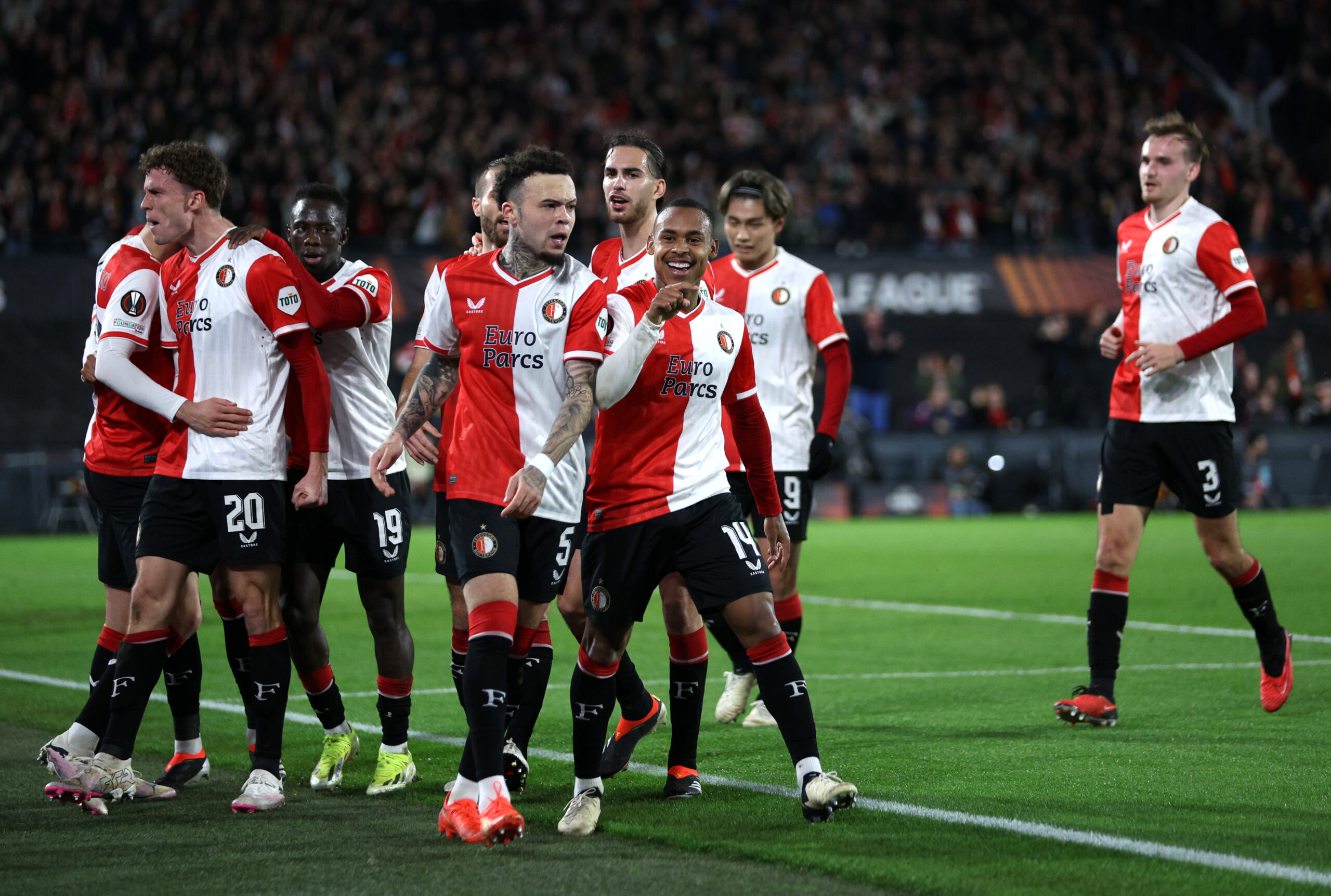 Leeds United target Paixao celebrates his goal for Feyenoord