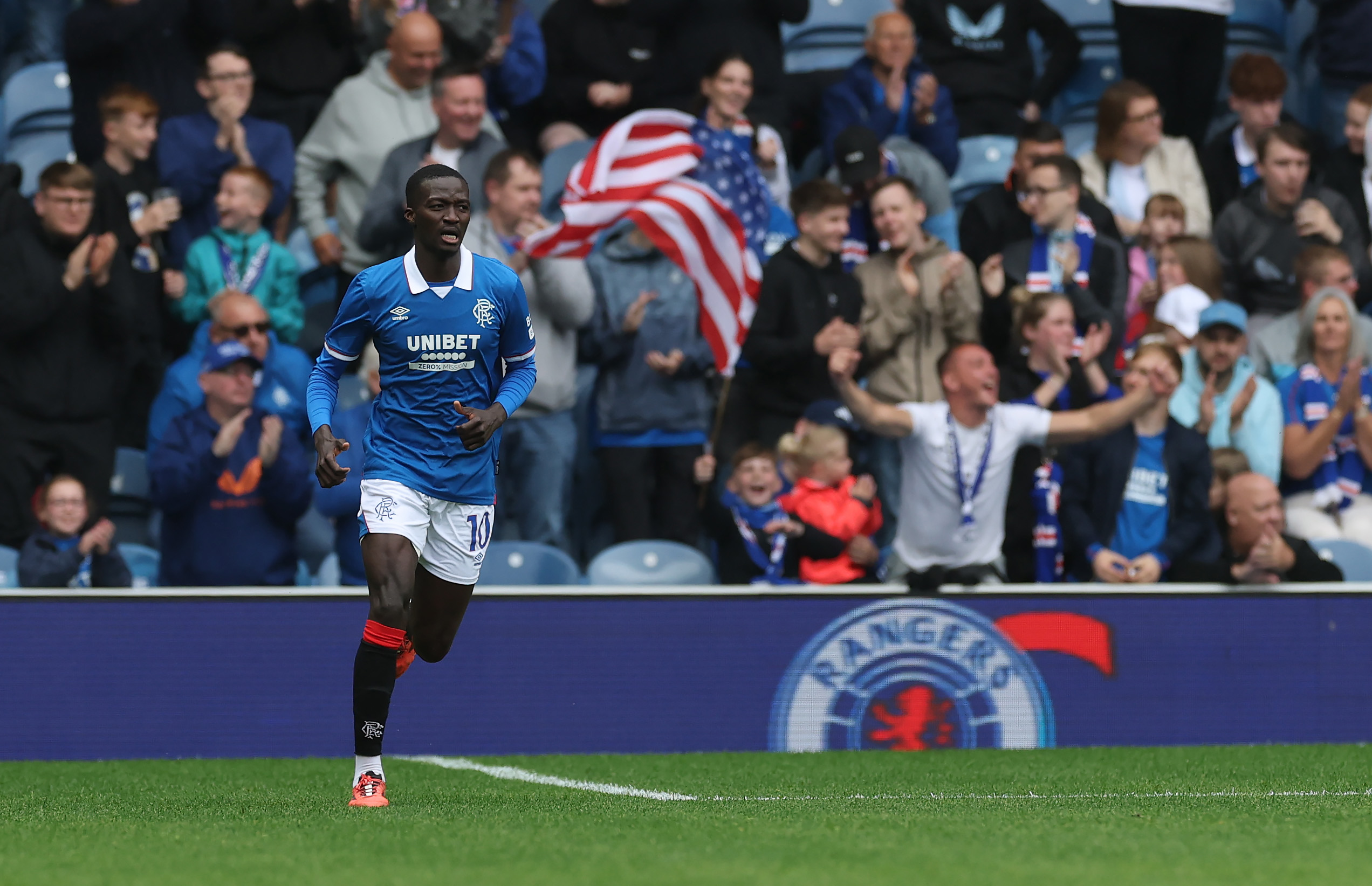 Rangers midfielder Diomande in action against Club Brugge