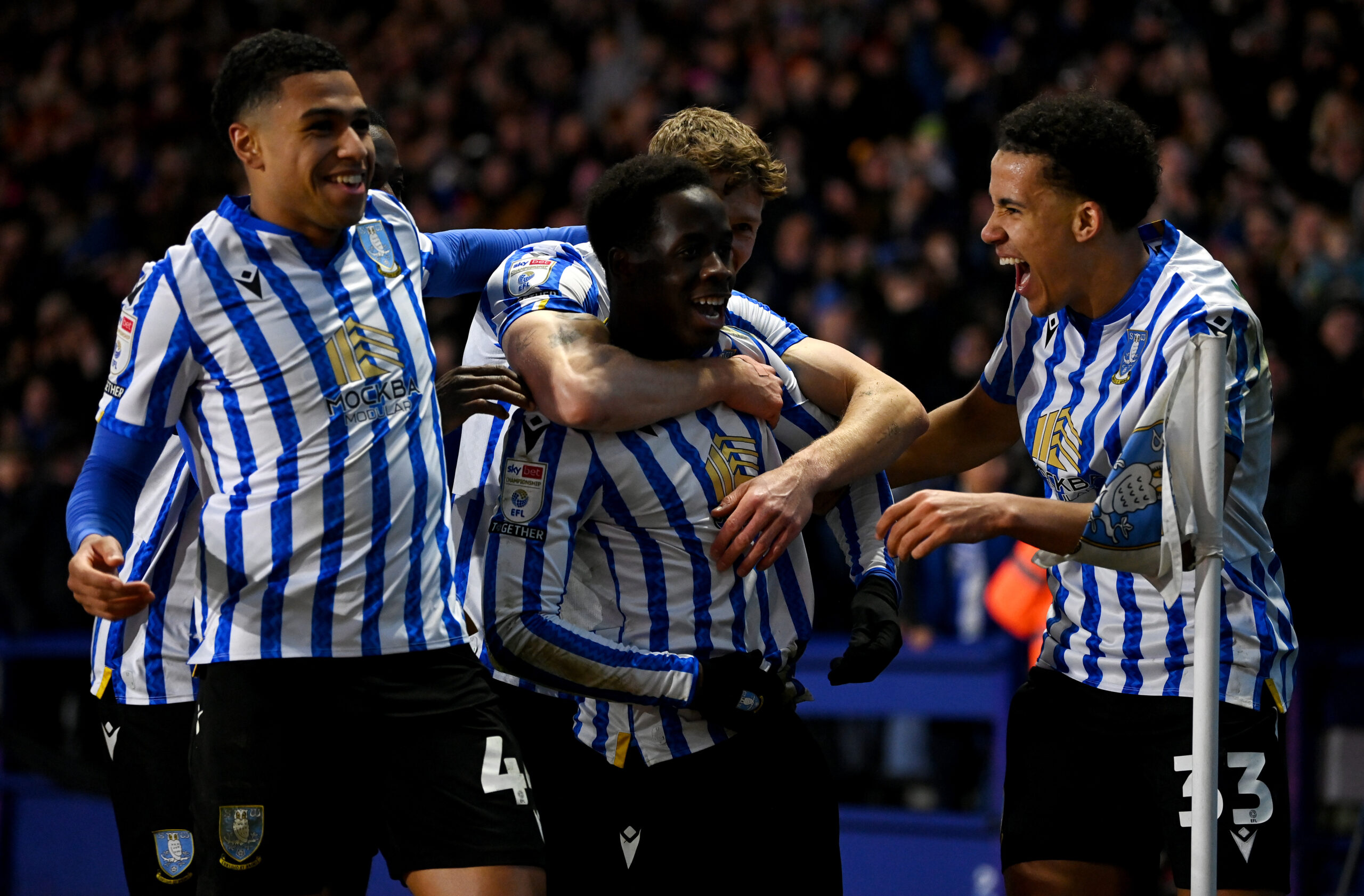 Rangers target Gassama celebrates a goal for Sheffield Wednesday