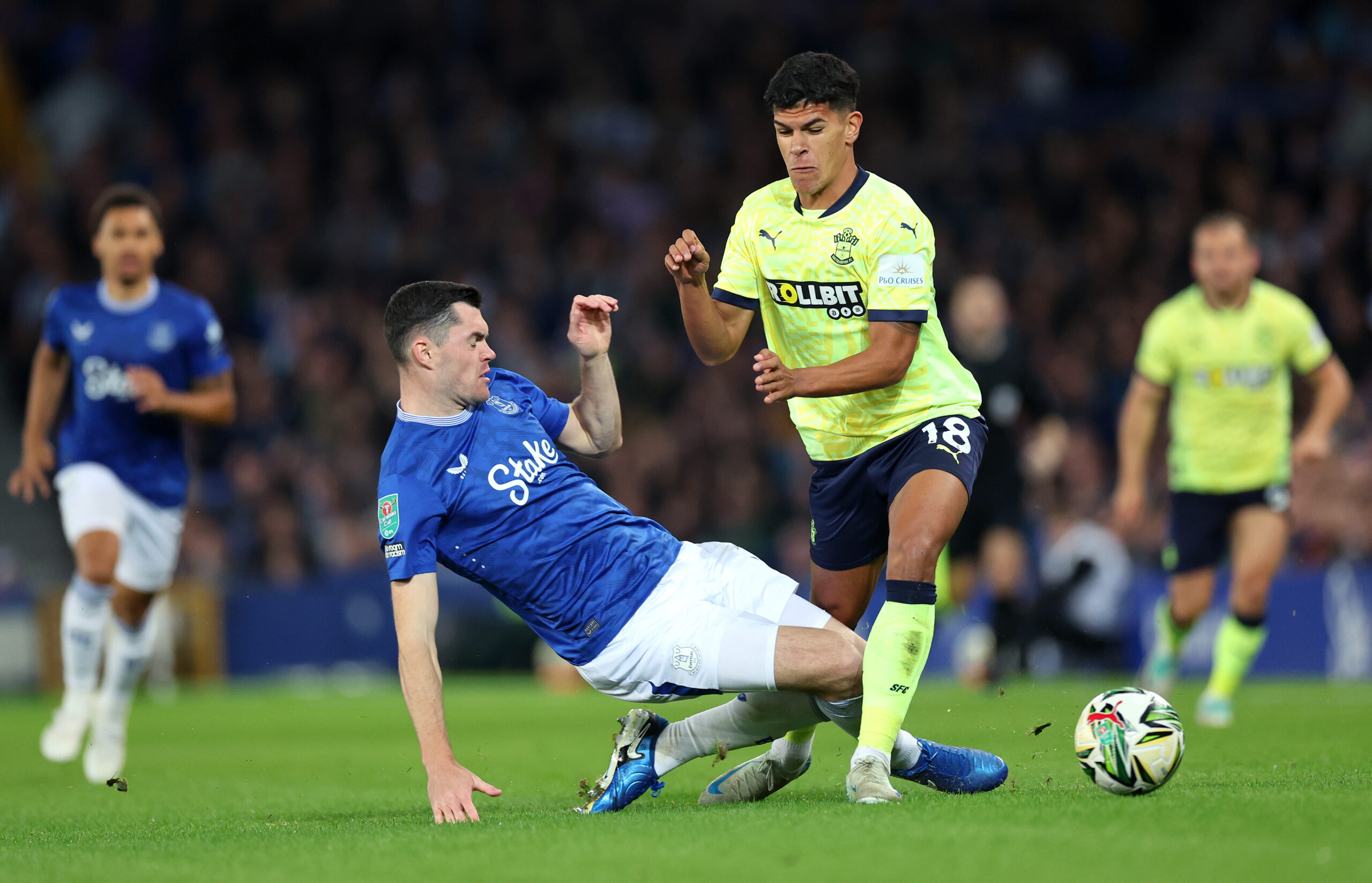 Leeds United target Fernandes in action against Everton