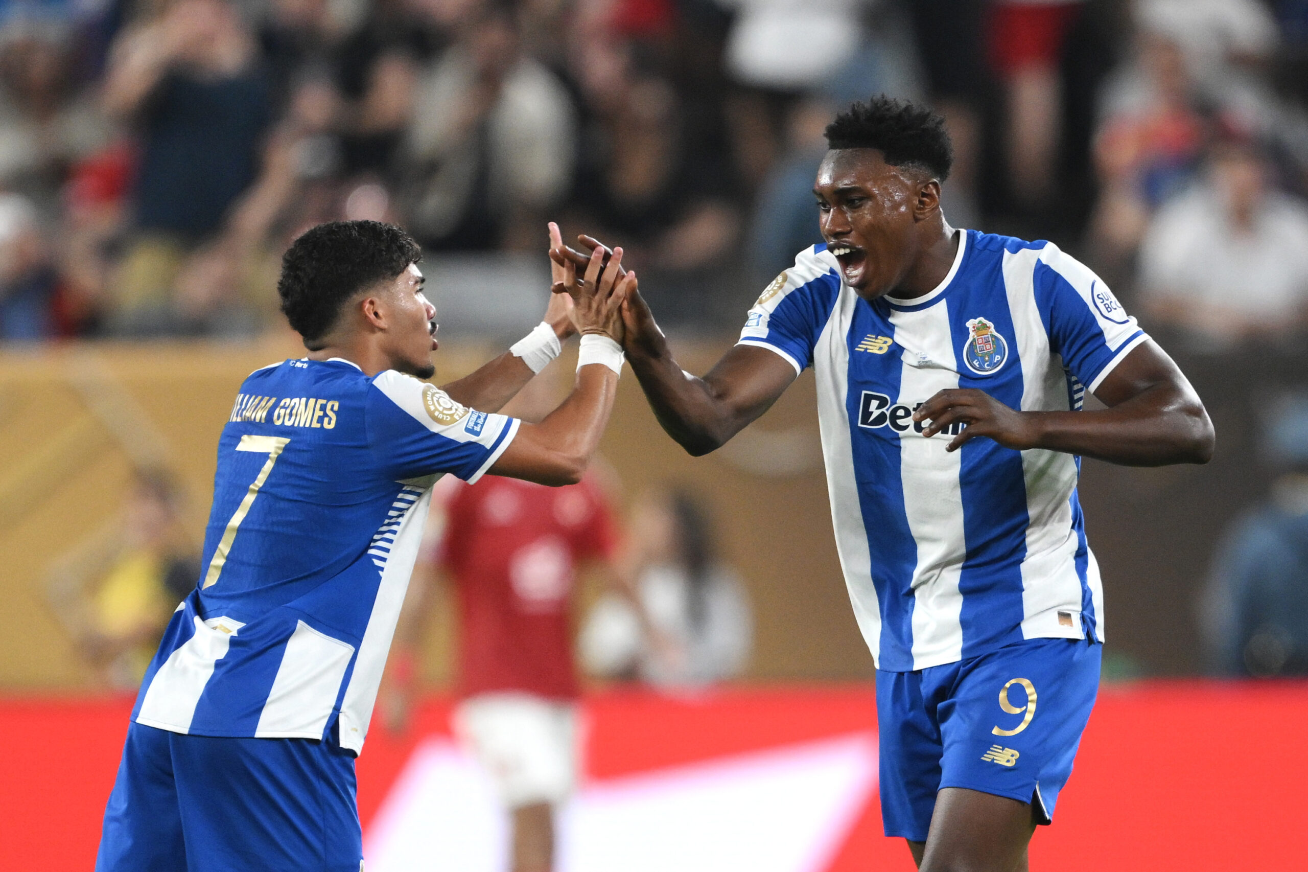 Aston Villa target Aghehowa celebrates a goal for Porto