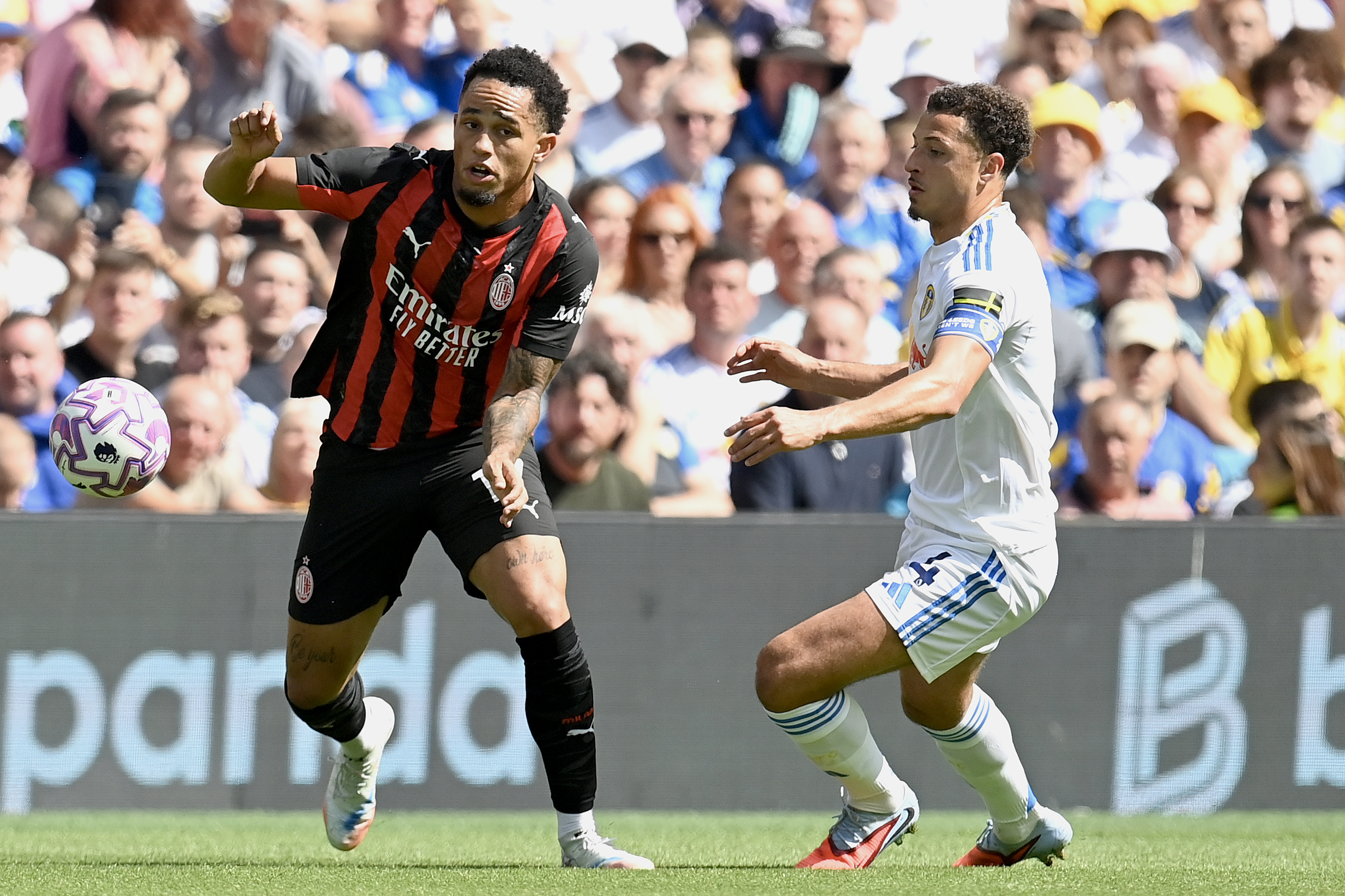 Noah Okafor in action against Leeds United