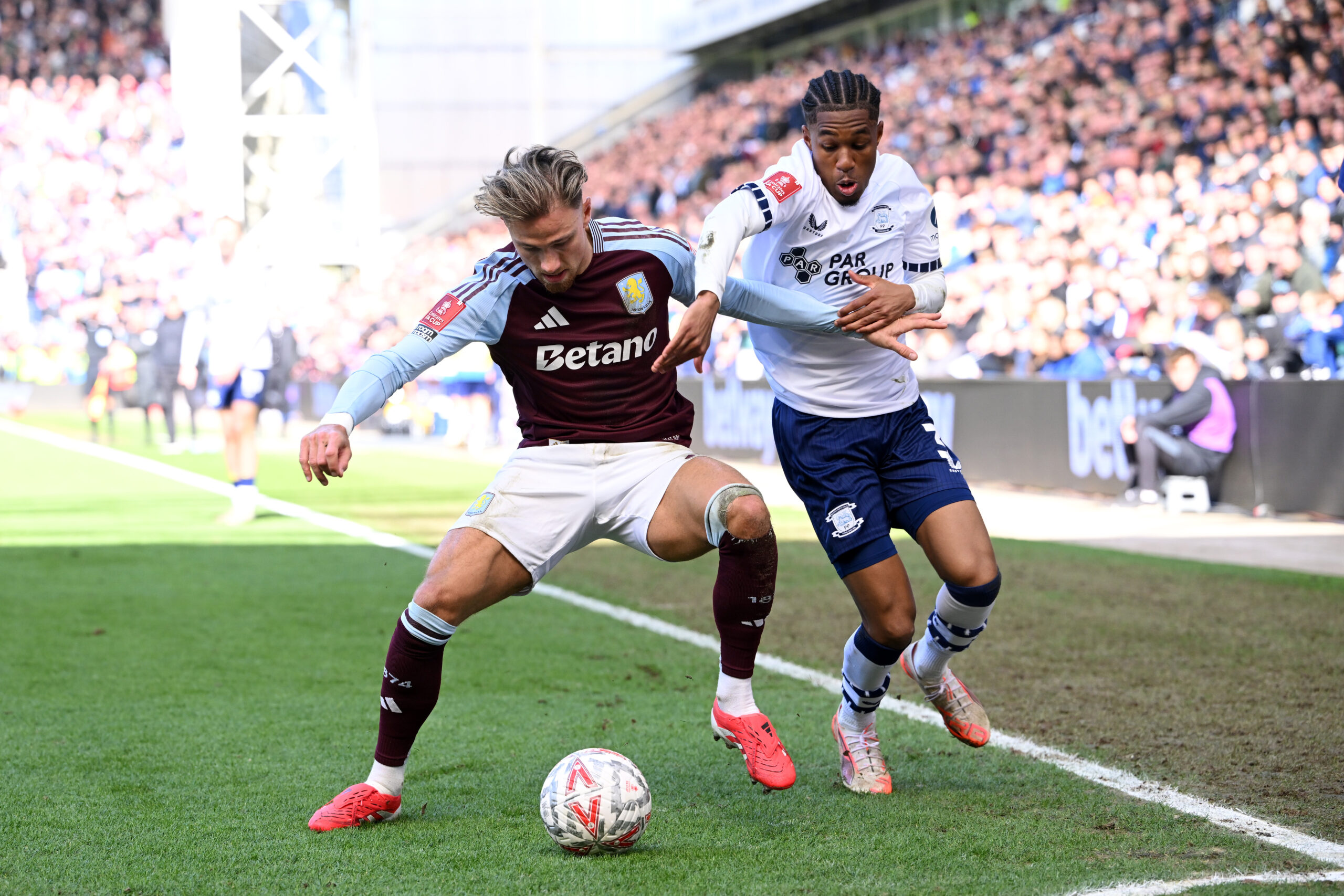 Rangers target Meghoma in action against Aston Villa