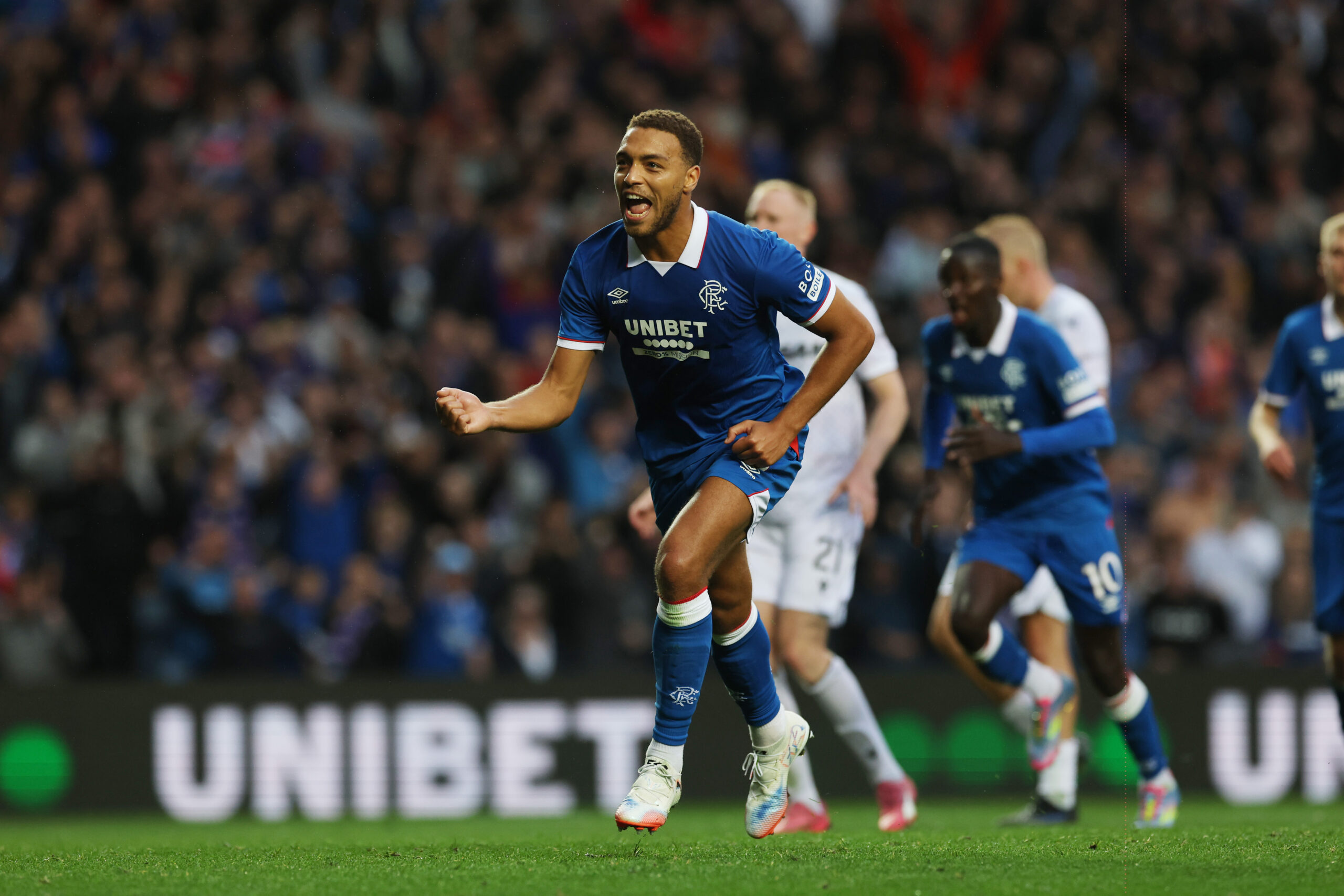 Rangers striker Dessers celebrates his goal
