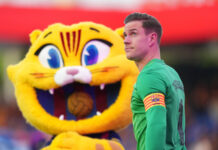 Barcelona Star Faces Shock Loan Exit To La Liga Side: Is Saving Wages More Important Than Loyalty? Marc-André ter Stegen wearing the captain's armband for Barcelona during a La Liga match at Camp Nou.