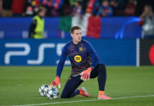 Aston Villa Have Joined The Race For FC Barcelona Outcast: Will He Be A Good Signing For The Lions? Marc Andre Ter Stegen warming up
