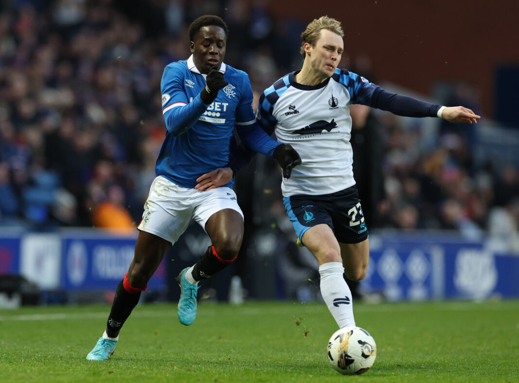 Rangers winger Gassama in action against Falkirk