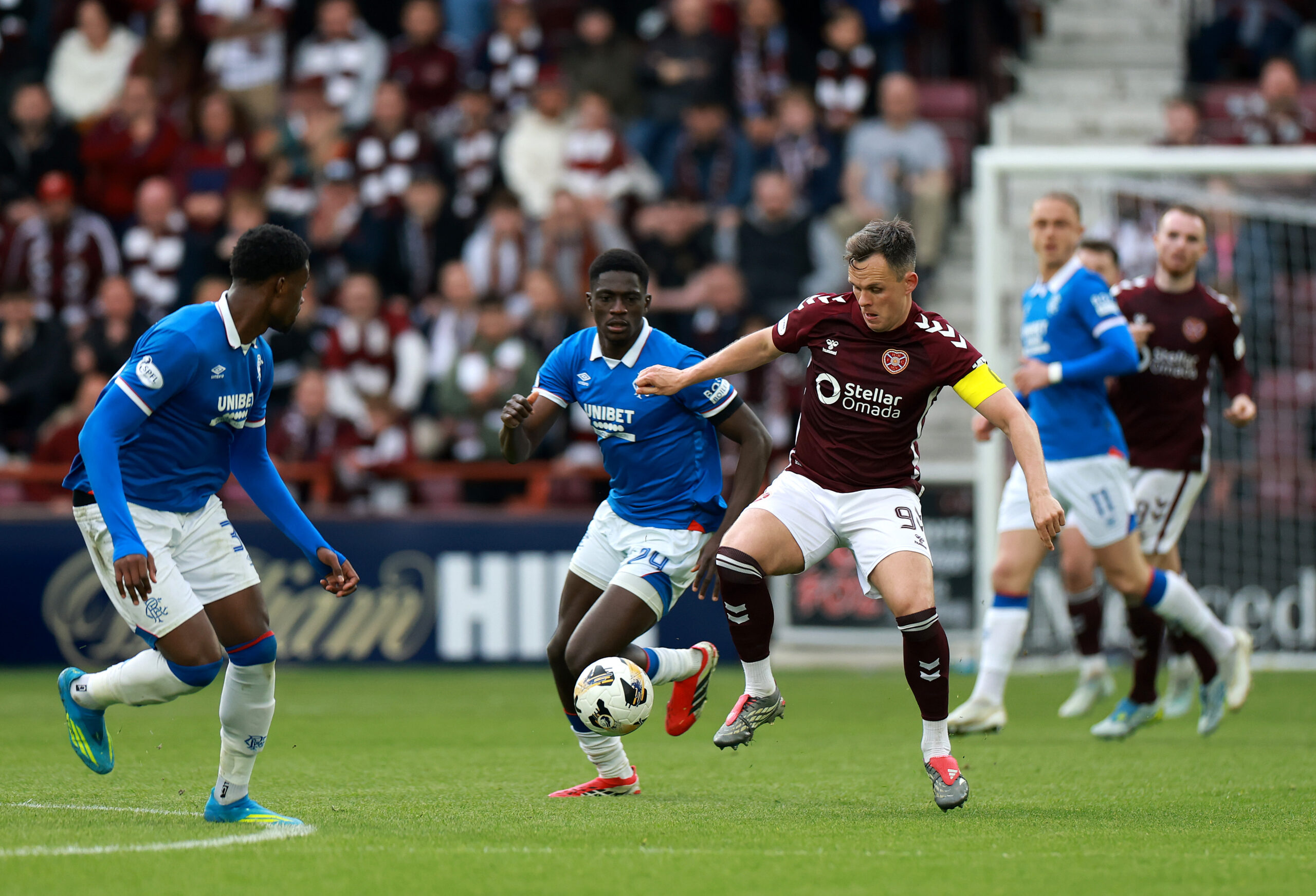 Hearts star Shankland in action against Rangers