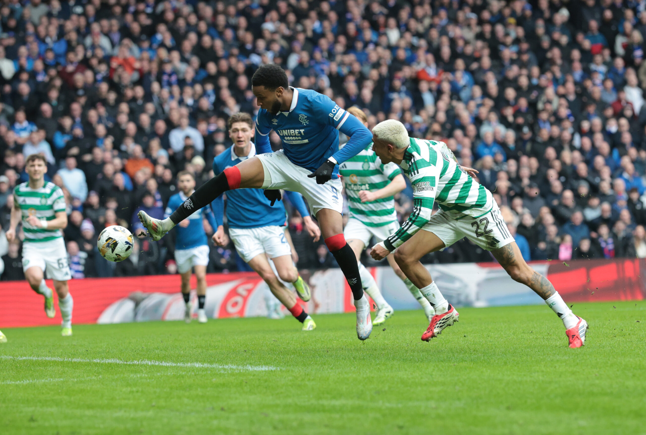 Rangers striker Chermiti scores against Celtic