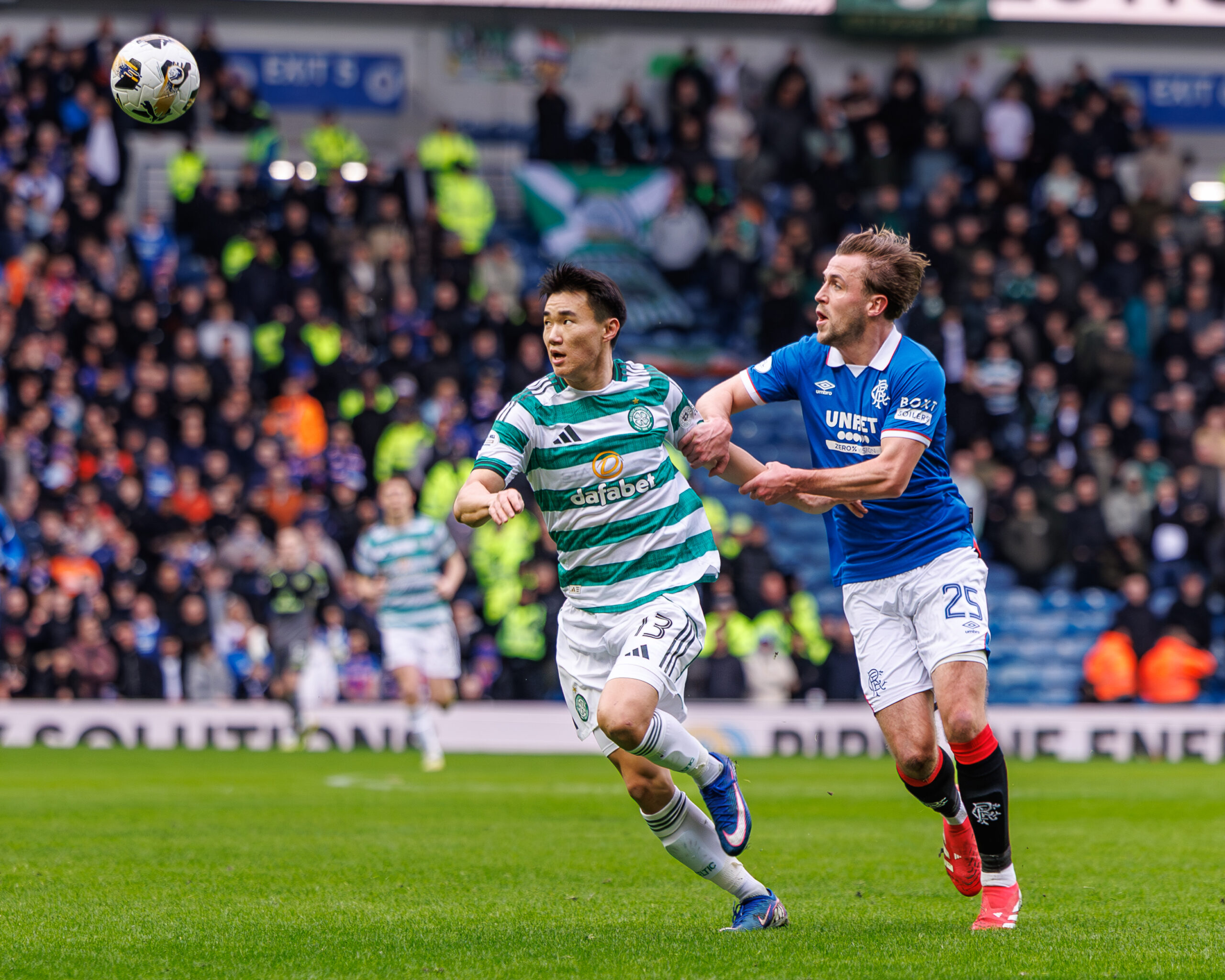 Rangers left-back Rommens in action against Celtic