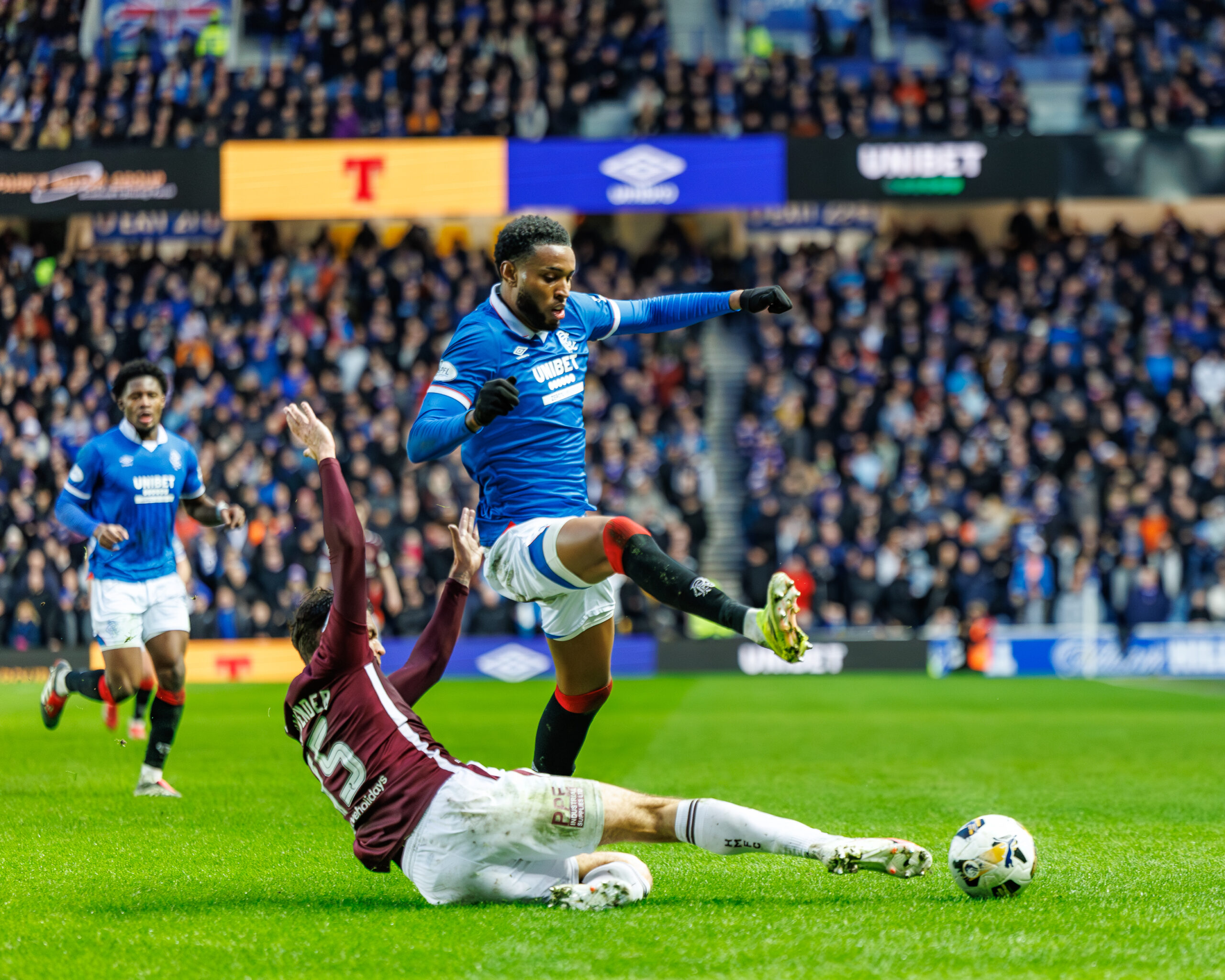 Rangers forward Chermiti in action against Hearts